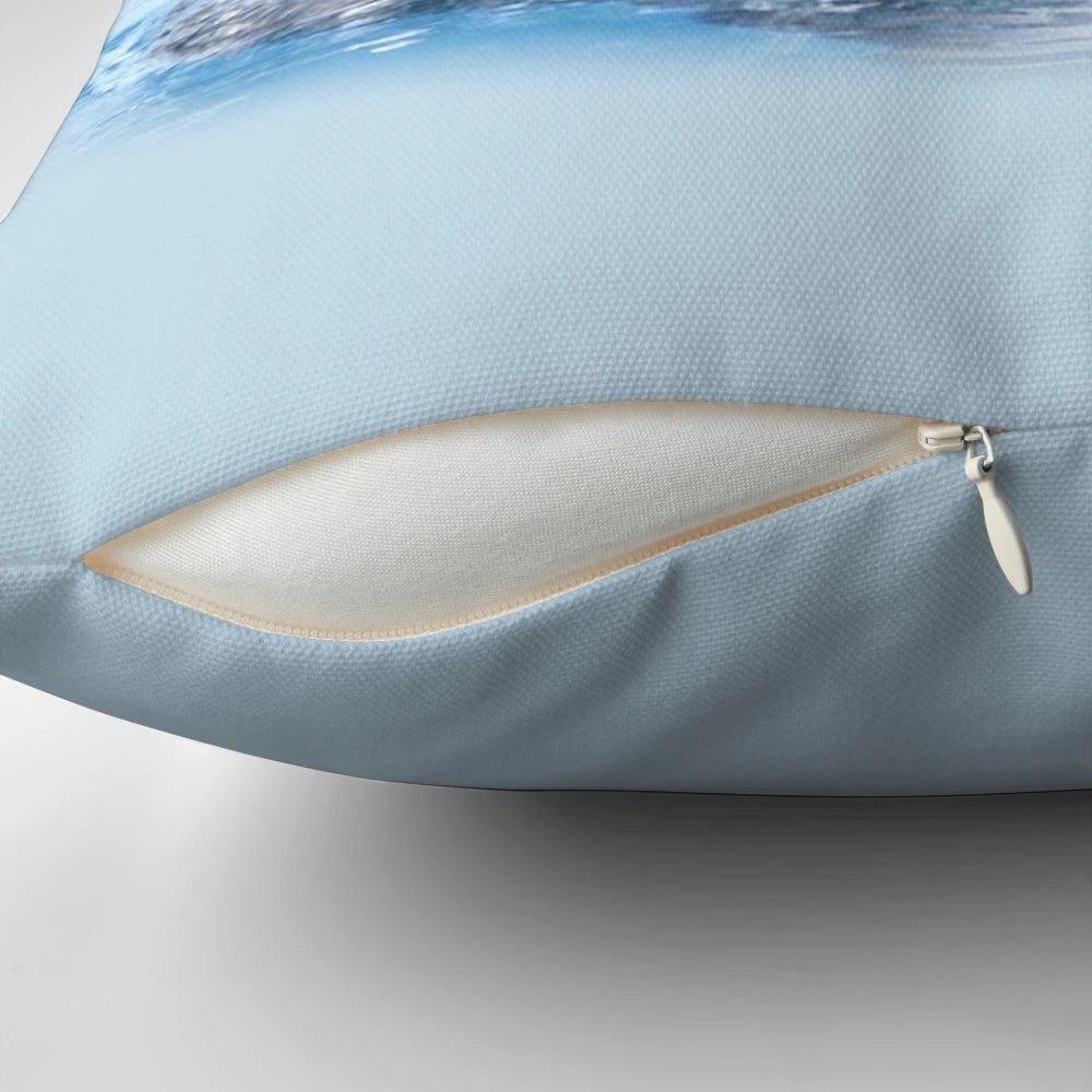 Smiling bottlenose dolphin on a soft, comfortable pillow