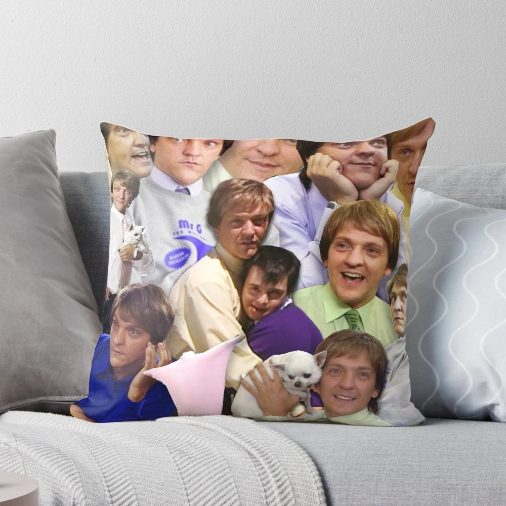 Mr. G from the hit Australian comedy show "Summer Heights High" depicted on a soft, decorative pillow.