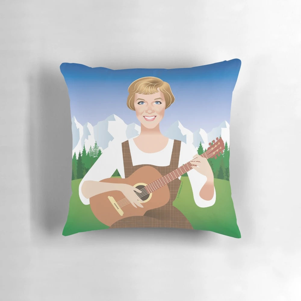 A decorative pillow featuring the iconic "Do Re Mi" song from the classic film "The Sound of Music