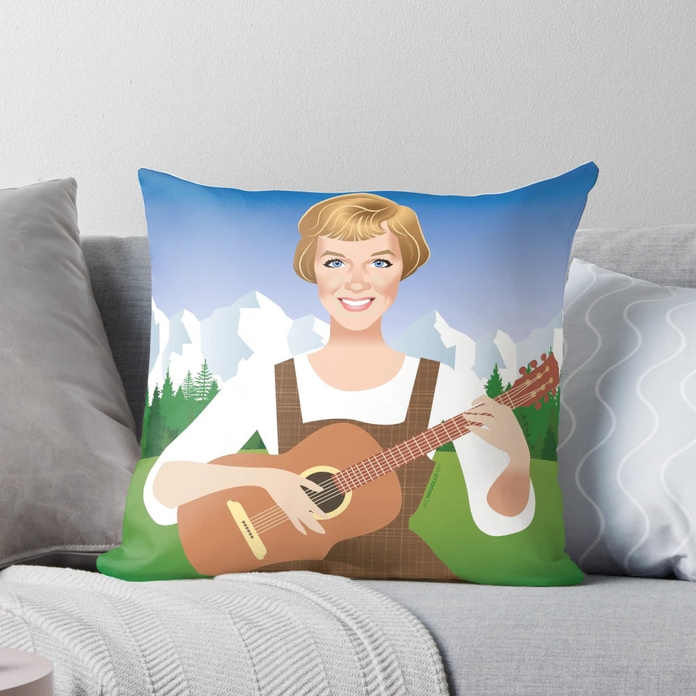 A decorative pillow featuring the iconic "Do Re Mi" song from the classic film "The Sound of Music