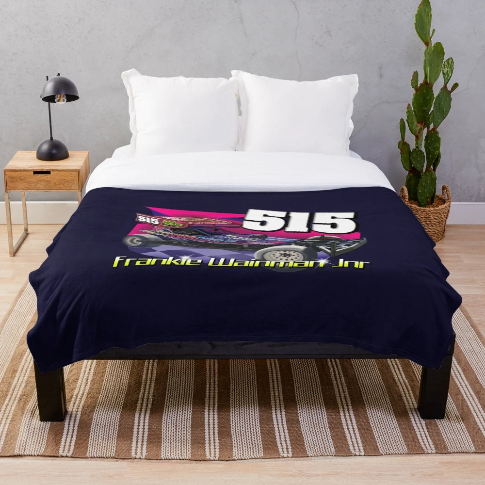 Brisca Stock Car Racing Plush Blanket featuring Frankie Wainman Jr's 515 Tarmac Car