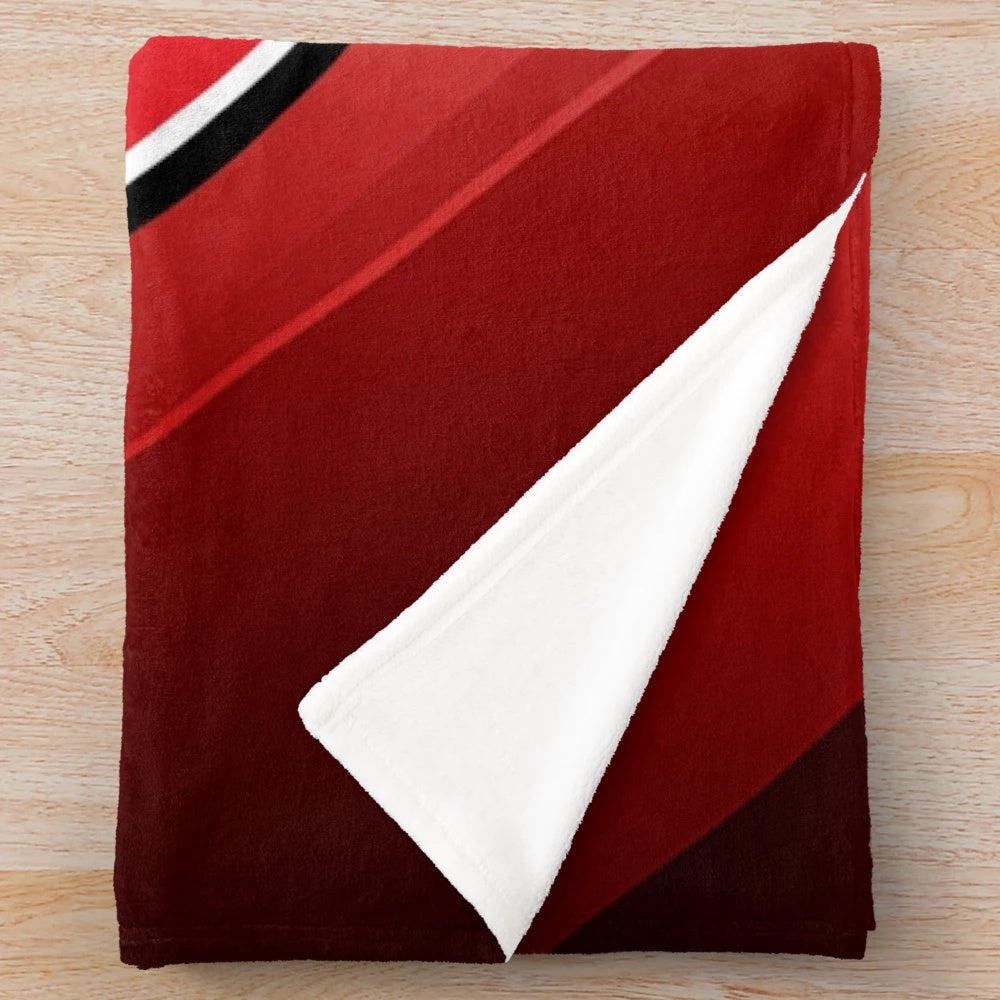 Bristol FC inspired plush blanket with white and red colors