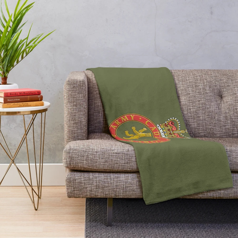 British Cadet Force Plush Blanket featuring the United Kingdom military emblem