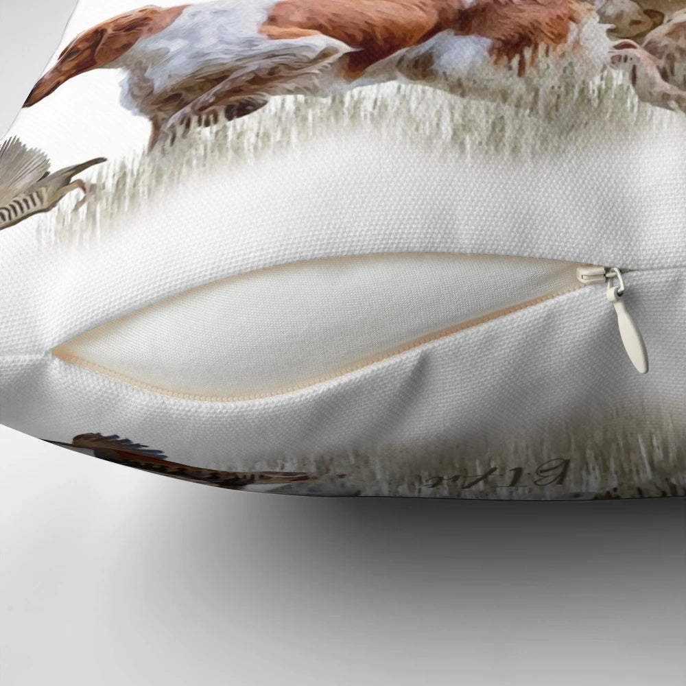 Brittany Spaniel Pillow featuring the French Brittany hunting dog breed