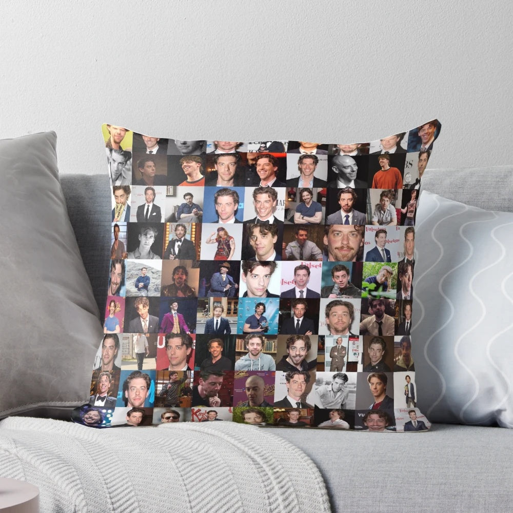 Christian Borle Collage Pillow with Broadway Themed Designs