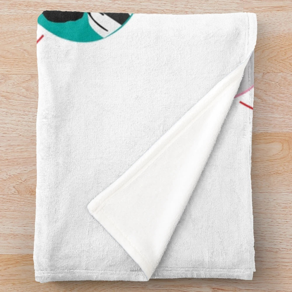 Falsettos-inspired plush blanket with musical theatre elements
