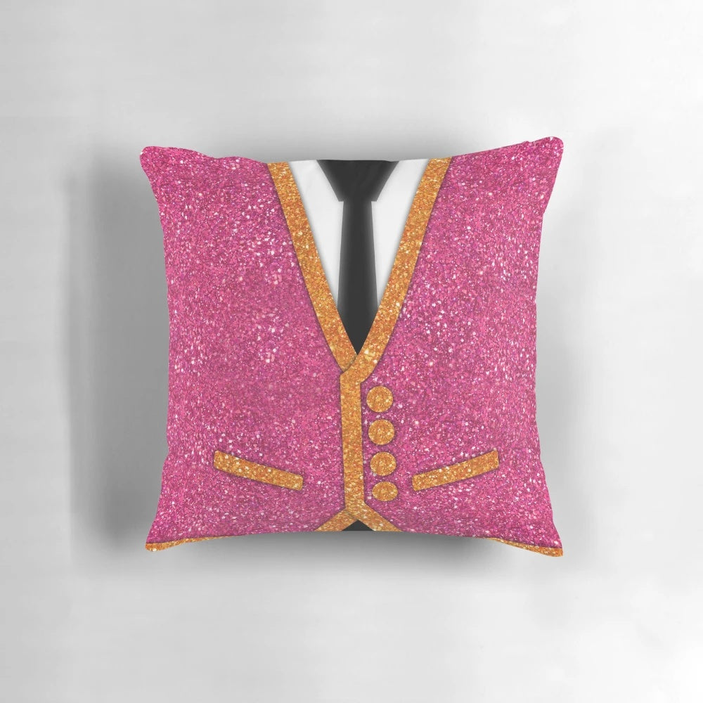A pink and glittery pillow inspired by the hit Broadway musical "The Book of Mormon"