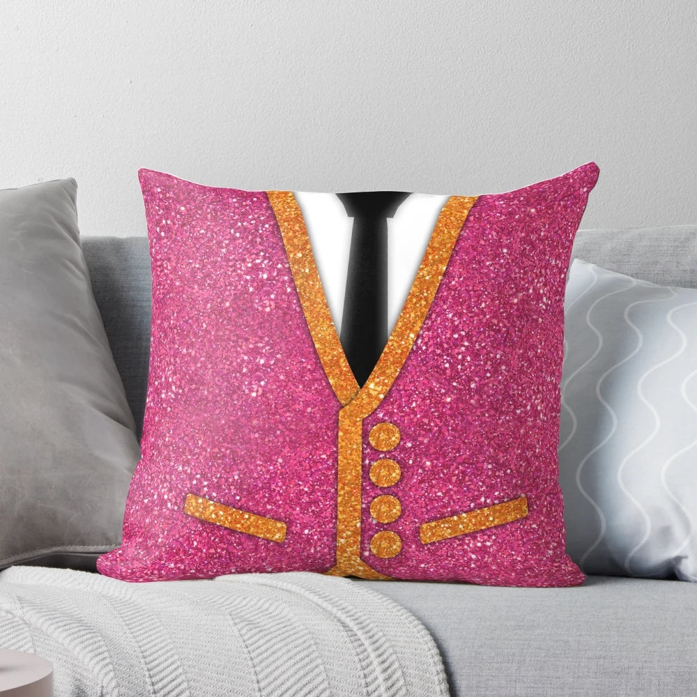 A pink and glittery pillow inspired by the hit Broadway musical "The Book of Mormon"