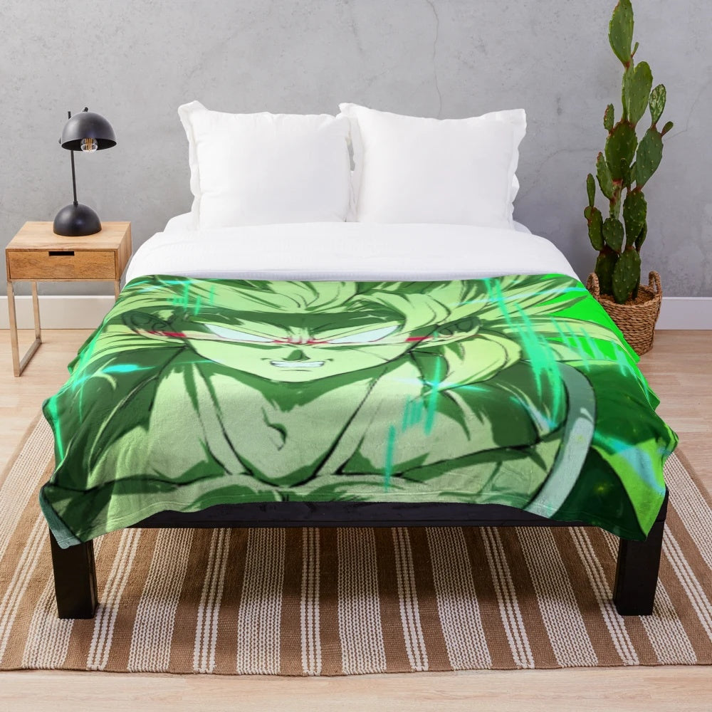 Broly Inspired Plush Blanket - Dragon Ball Themed Soft Throw