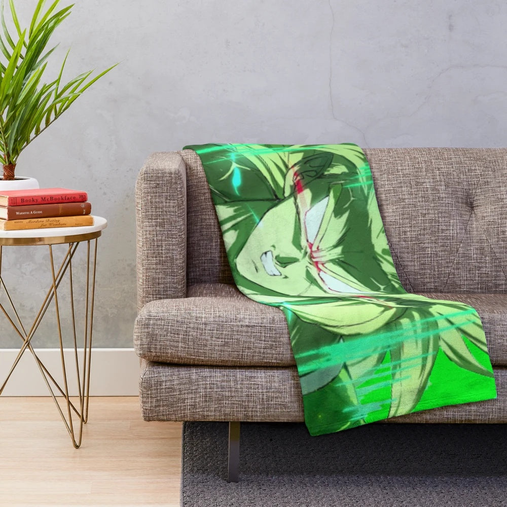 Broly Inspired Plush Blanket - Dragon Ball Themed Soft Throw