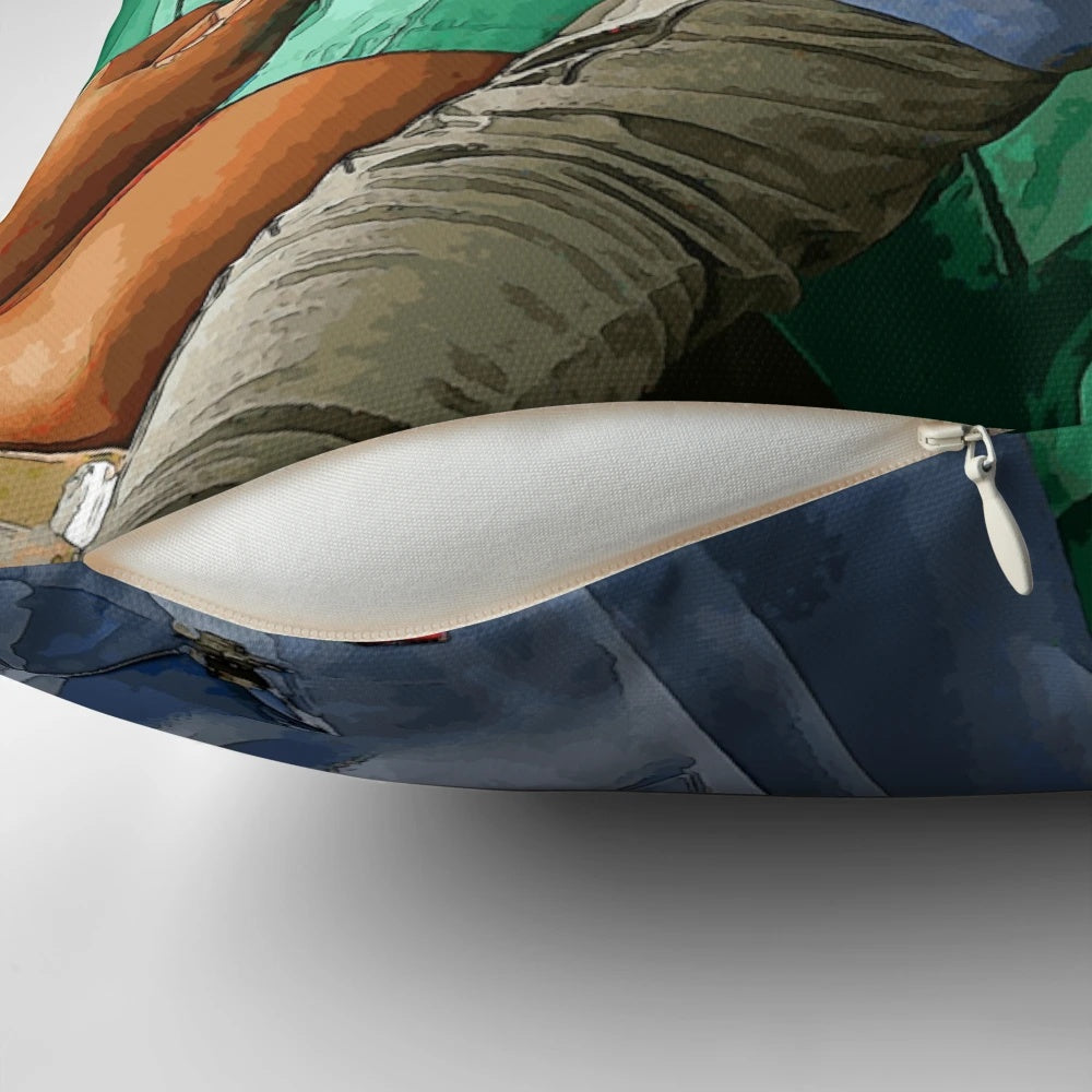 Bromance-themed pillow featuring two cartoon characters hugging