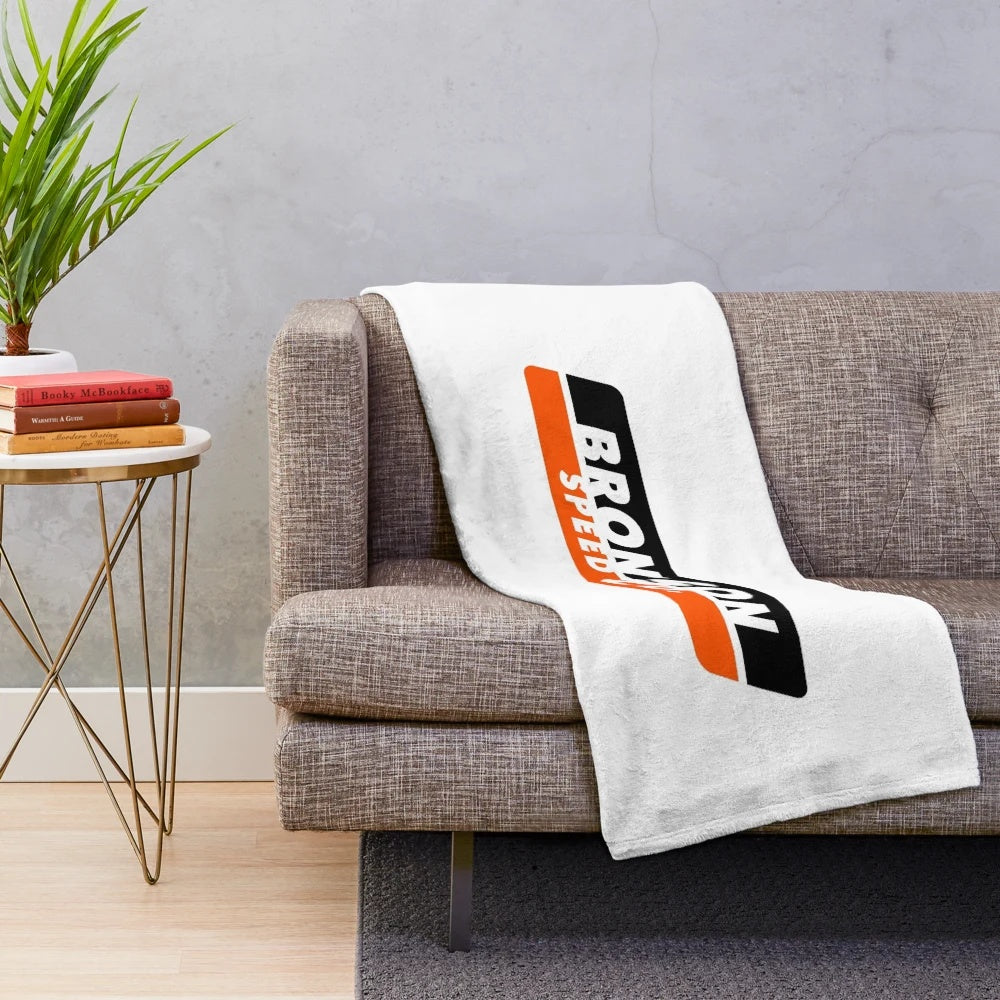 Bronson Plush Blanket with racing-inspired design