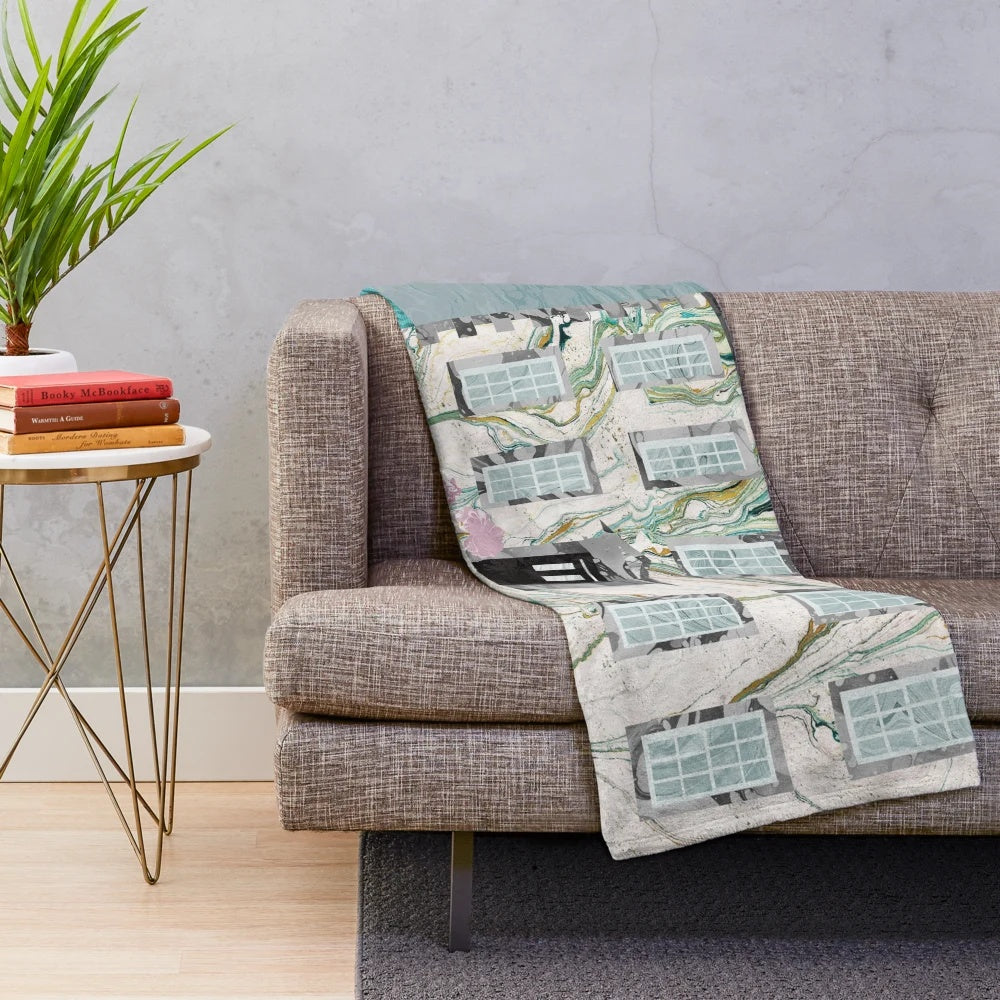 Bronte sisters-inspired marbled paper plush blanket