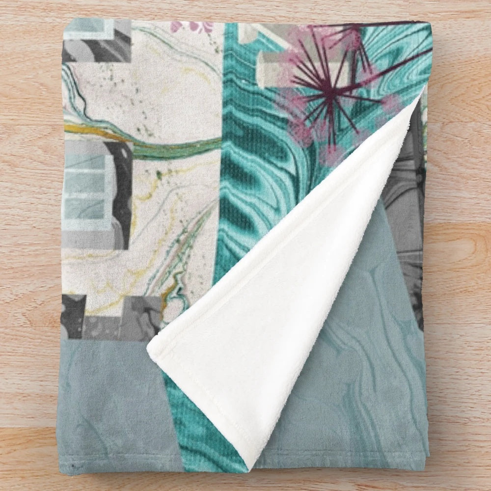 Bronte sisters-inspired marbled paper plush blanket
