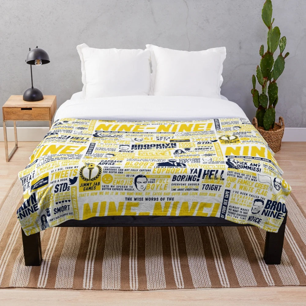 Brooklyn Nine-Nine inspired plush blanket featuring characters from the popular TV show