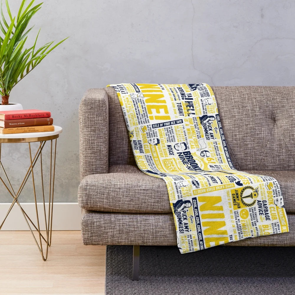 Brooklyn Nine-Nine inspired plush blanket featuring characters from the popular TV show