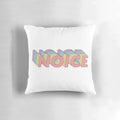 Brooklyn Nine-Nine themed decorative throw pillow featuring the iconic "Noice!" catchphrase