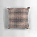 Brown and gray textured decorative pillow with geometric pattern