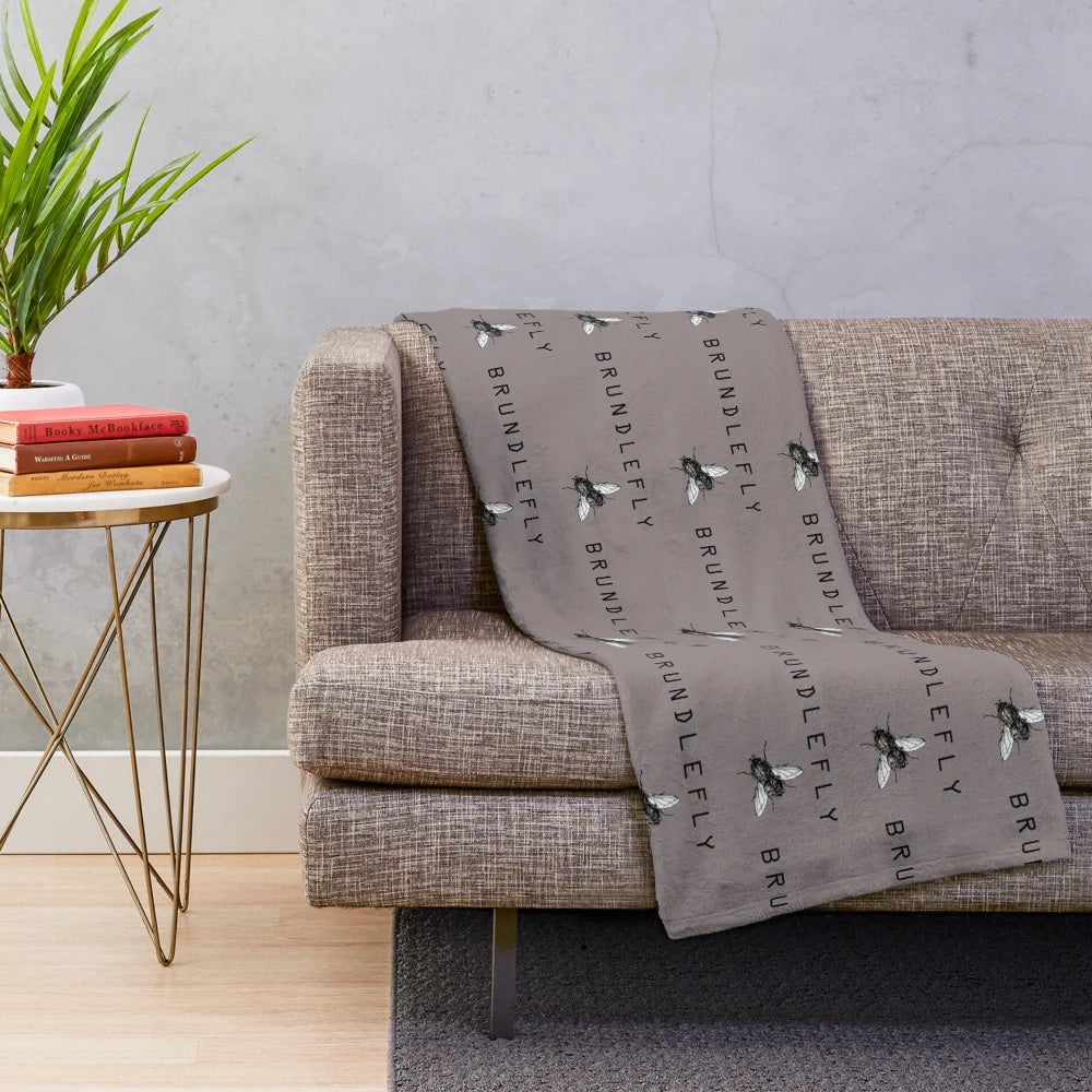 Plush blanket featuring Brundlefly, the iconic character from the classic horror movie The Fly