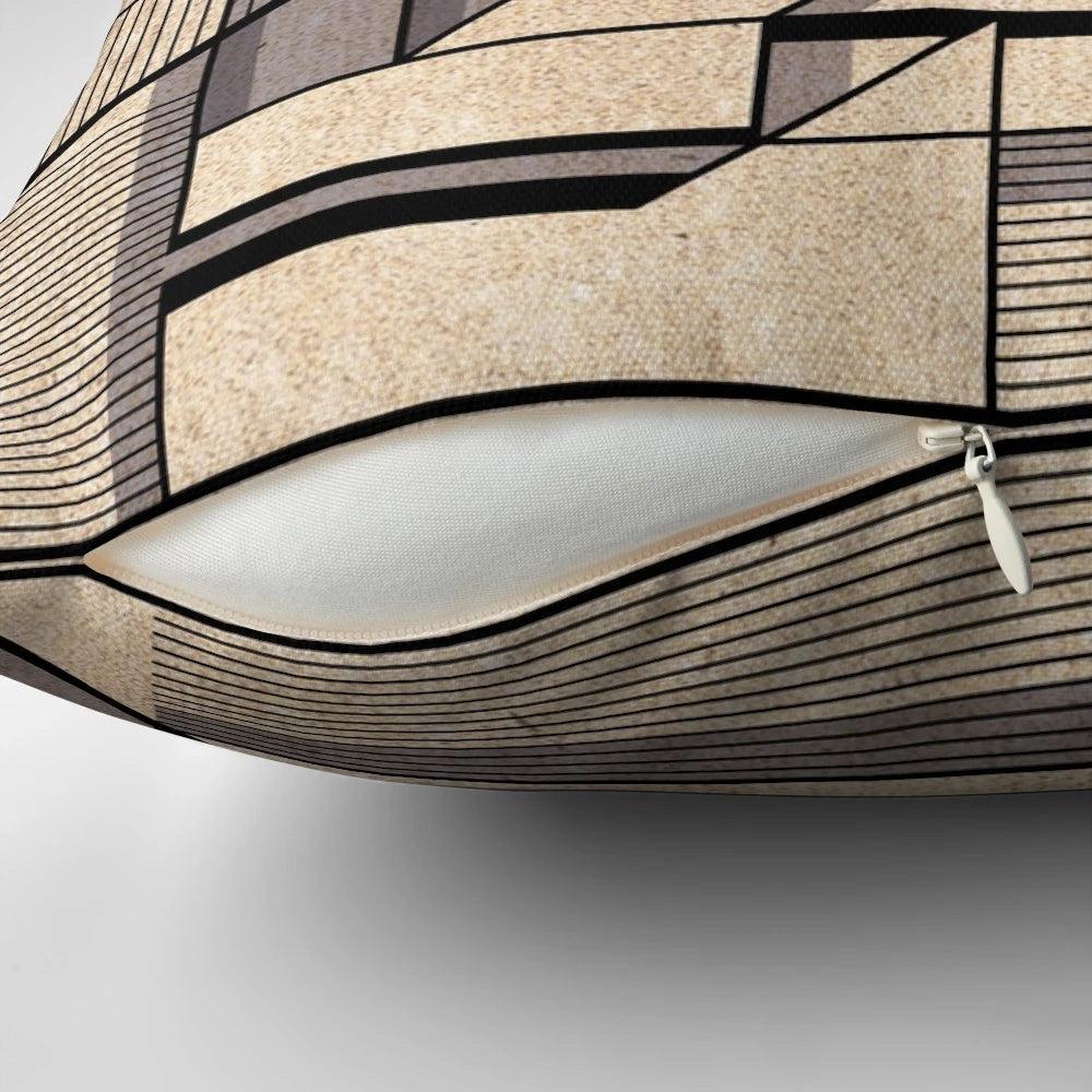 Pillow featuring the striking brutalist architecture of the Birmingham Central Library, designed by the renowned architect John Madin.