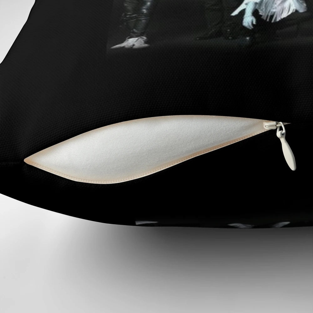 BTS-themed decorative pillow with Korean pop music motif