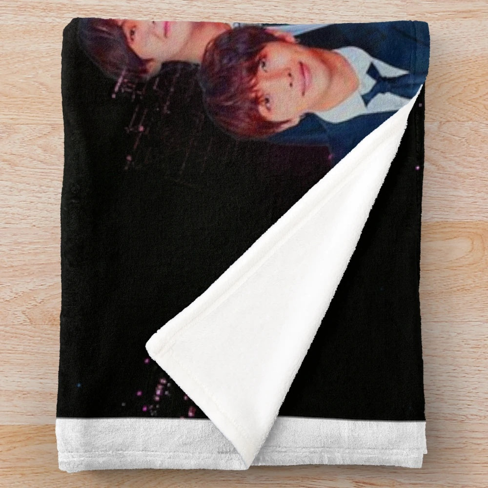 BTS inspired plush blanket with members' photos