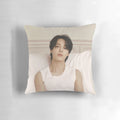 Soft, plush pillow featuring the face of BTS member Jimin
