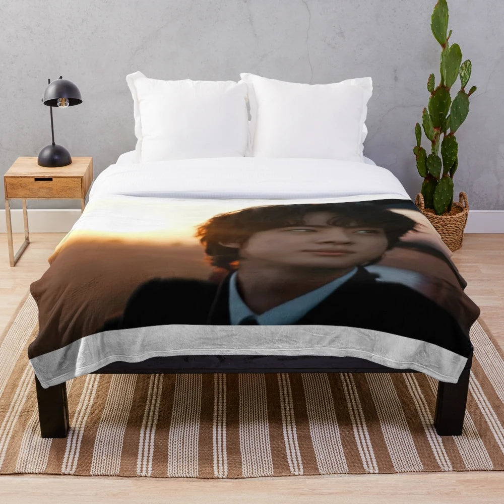 BTS Jin 'The Astronaut' inspired plush blanket with Wootteo design