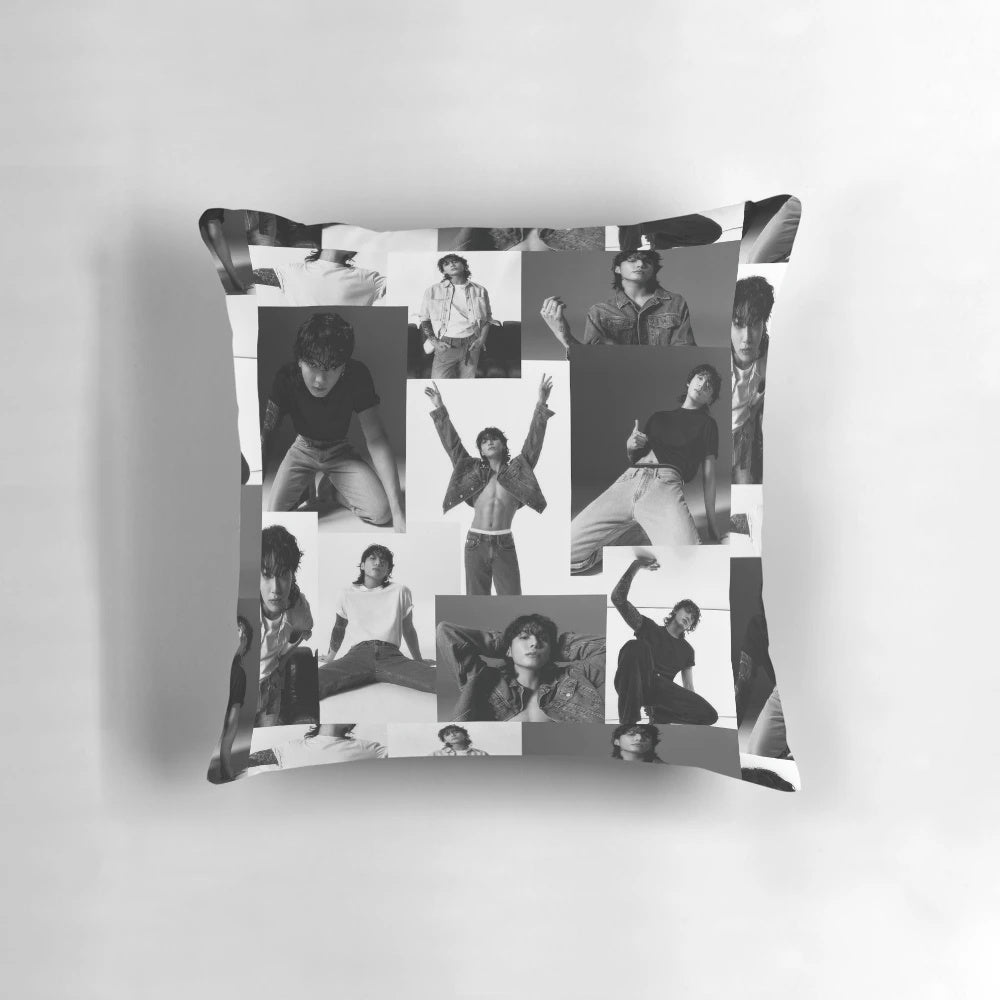 BTS Jungkook collage pillow featuring the popular K-pop group member