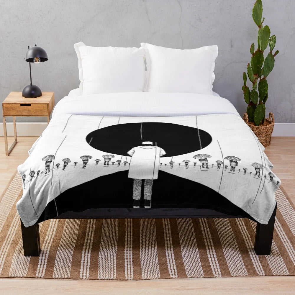 Cozy plush blanket featuring BTS member Kim Namjoon's "Mono" aesthetic