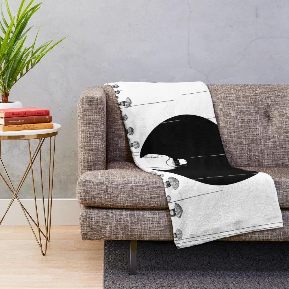 Cozy plush blanket featuring BTS member Kim Namjoon's "Mono" aesthetic