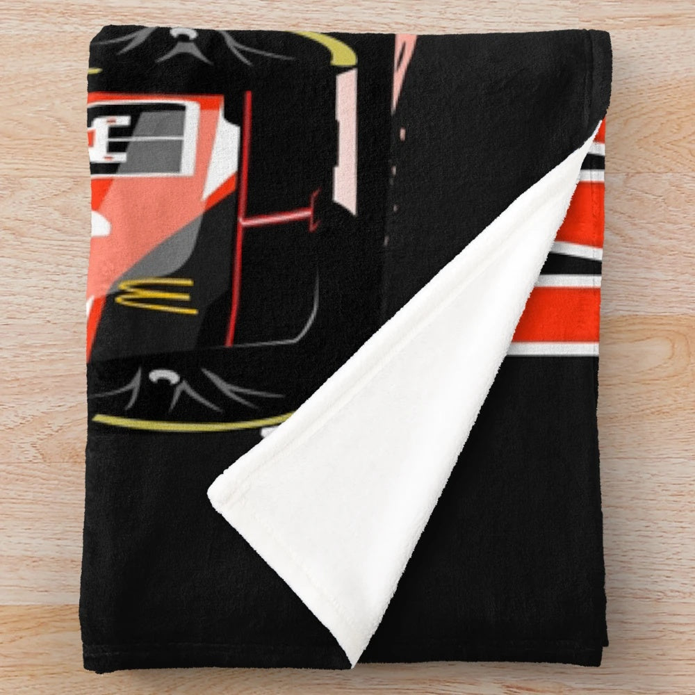 Bubba Wallace-inspired plush blanket with 23XI Racing, Toyota Camry, and NASCAR branding