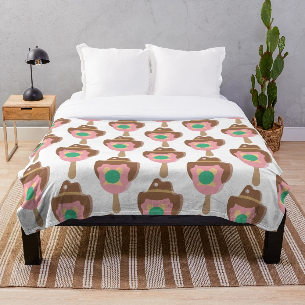 Bubble'o Bill inspired plush blanket with ice cream on a bloke design