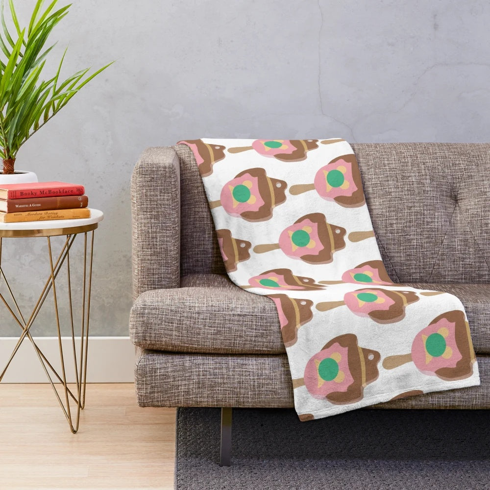 Bubble'o Bill inspired plush blanket with ice cream on a bloke design