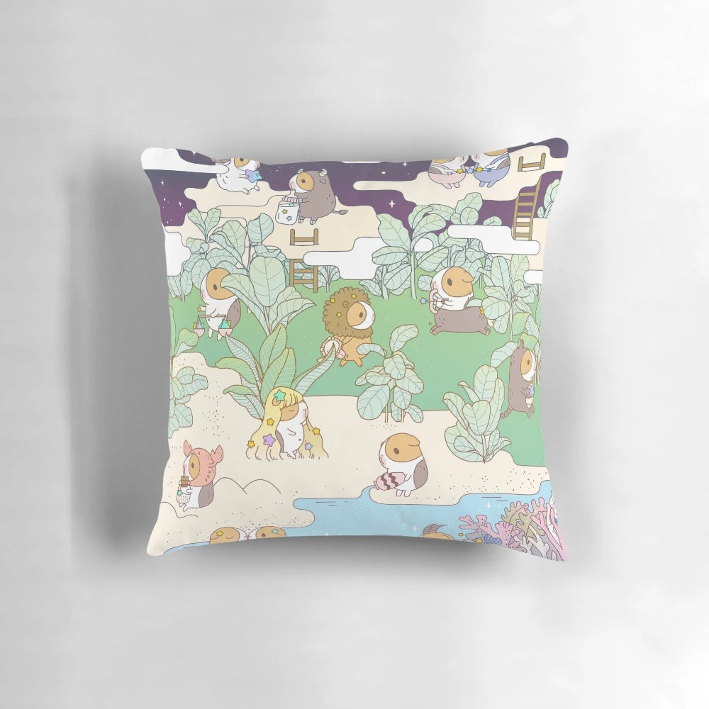 Bubu the Adorable Guinea Pig Horoscope Accent Pillow