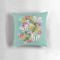 Buckeye butterfly print throw pillow with vibrant floral design