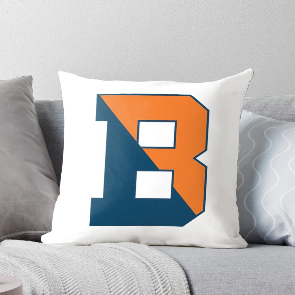 Soft and stylish Bucknell University Bison logo pillow for dorm rooms, offices, and homes.