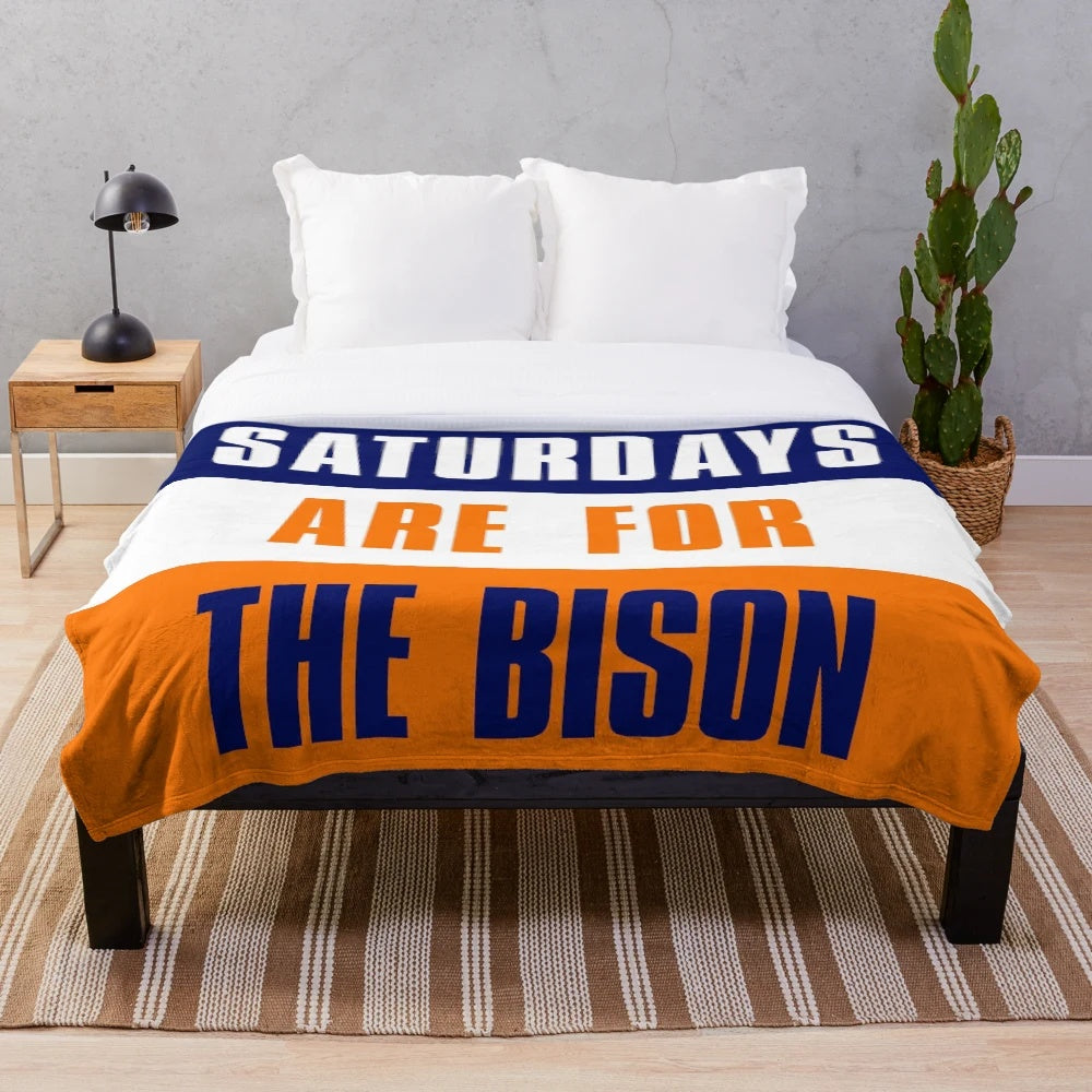 Bucknell University Bison Plush Blanket with Patriot League and NCAA college team design