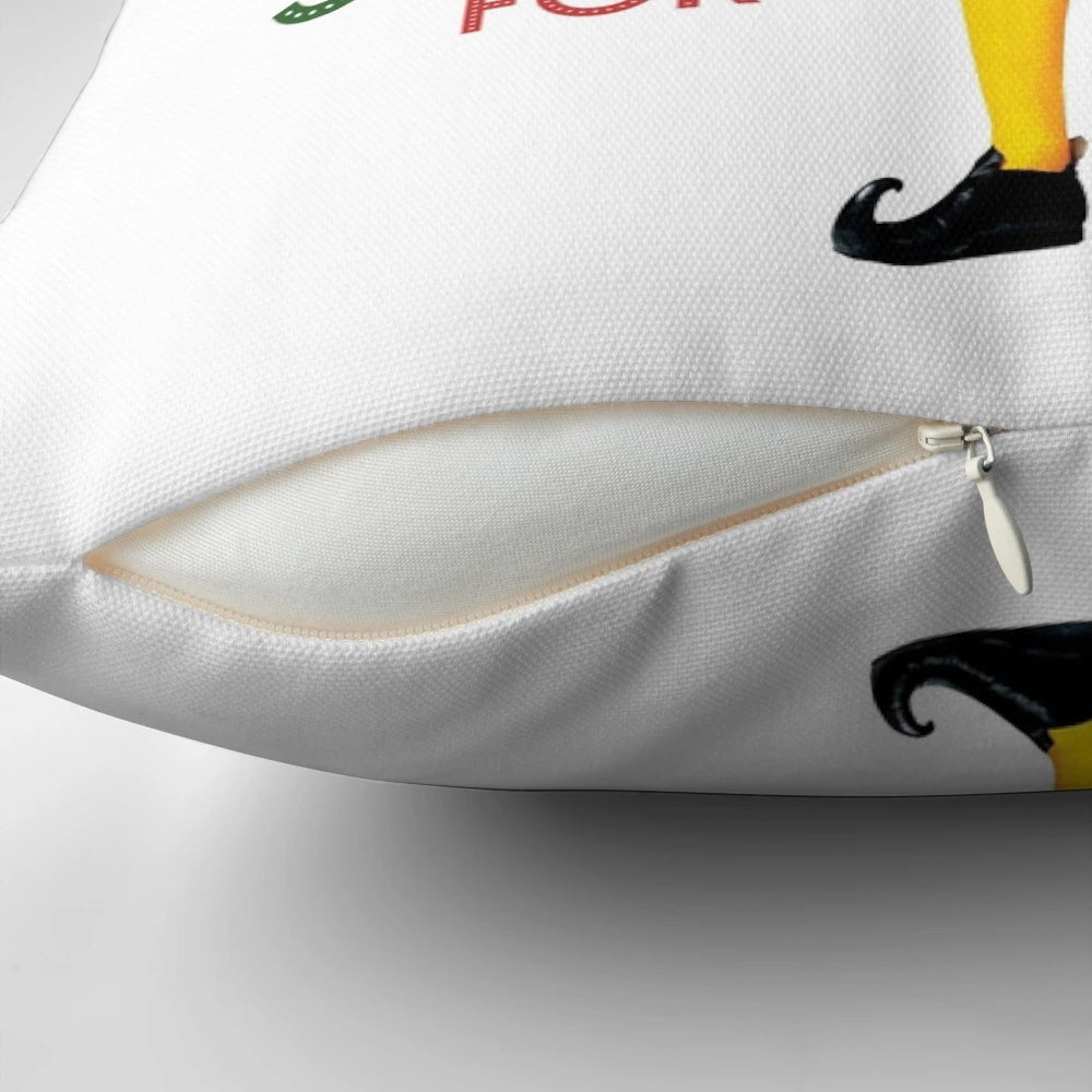 Buddy the Elf Christmas Pillow with the quote "The best way to spread Christmas cheer is singing loud for all to hear