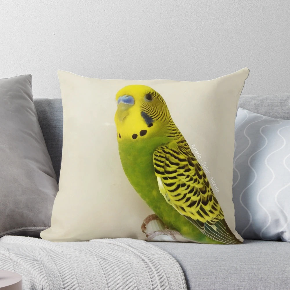 Soft, plush Budgie Pillow - a cozy companion for bird enthusiasts