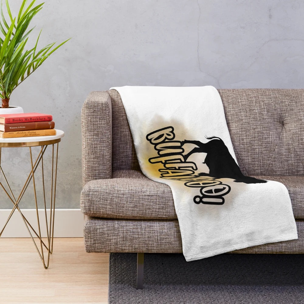 Buffalo Gold-inspired plush blanket for slot machine game enthusiasts