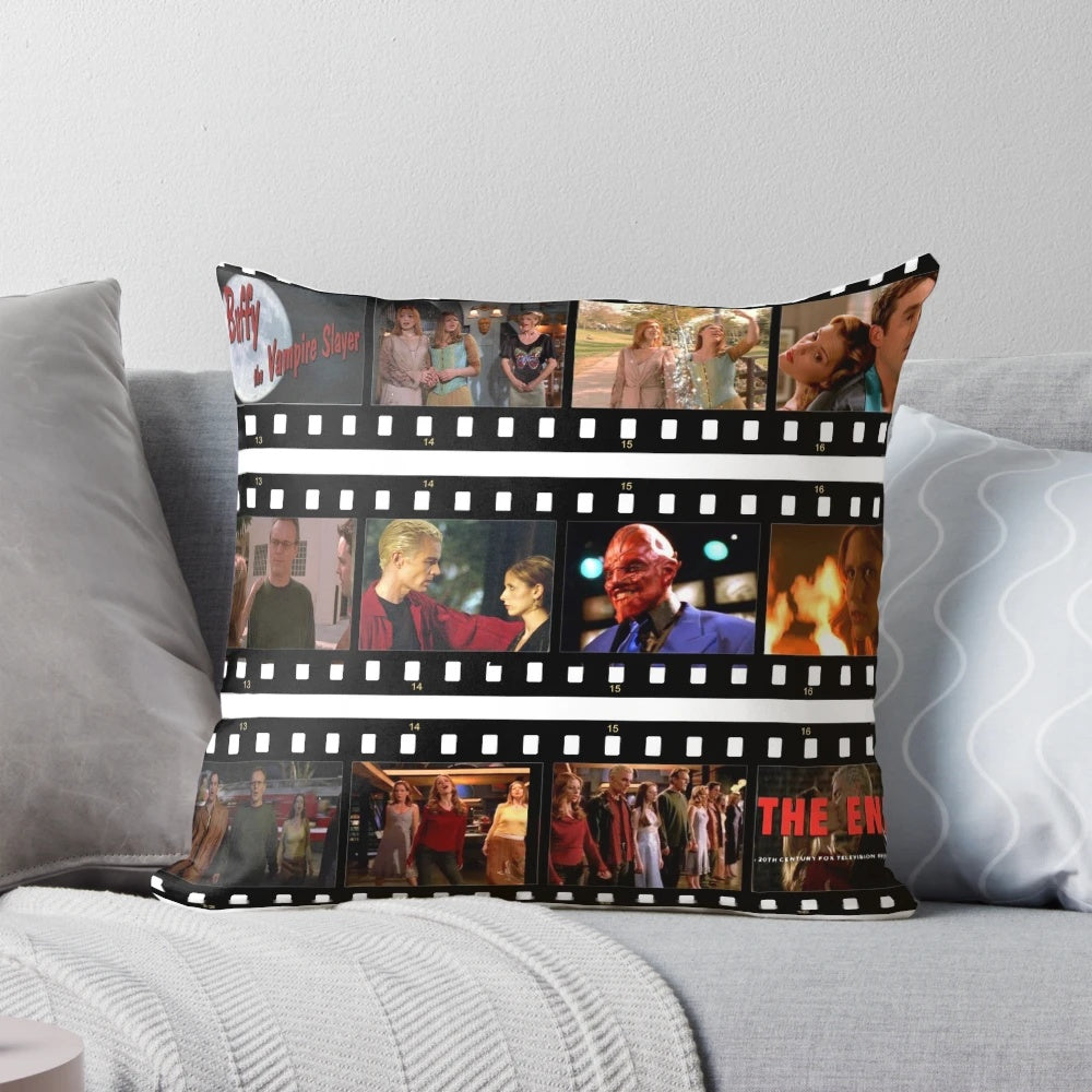 Soft, comfortable Buffy Once More With Feeling pillow featuring iconic imagery from the beloved TV series.