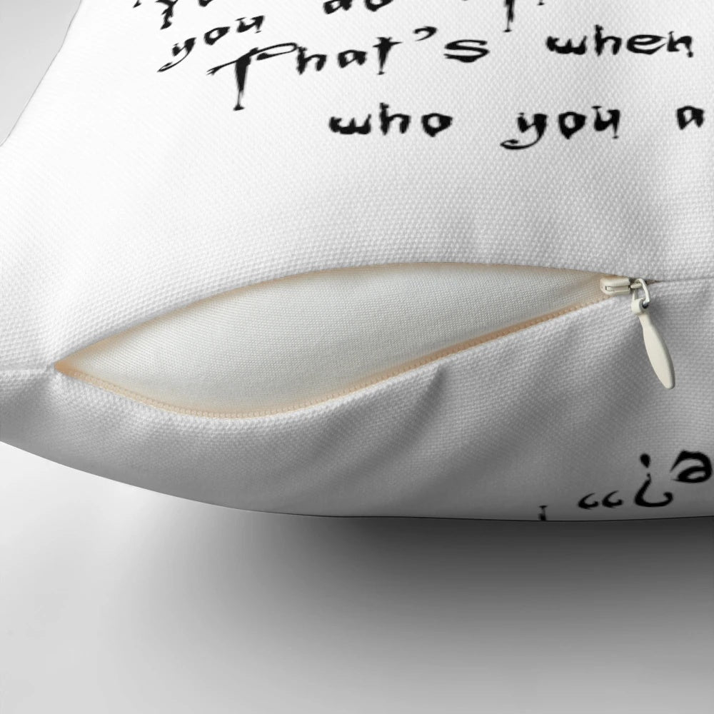 Buffy the Vampire Slayer themed decorative pillow featuring iconic quotes from the show.