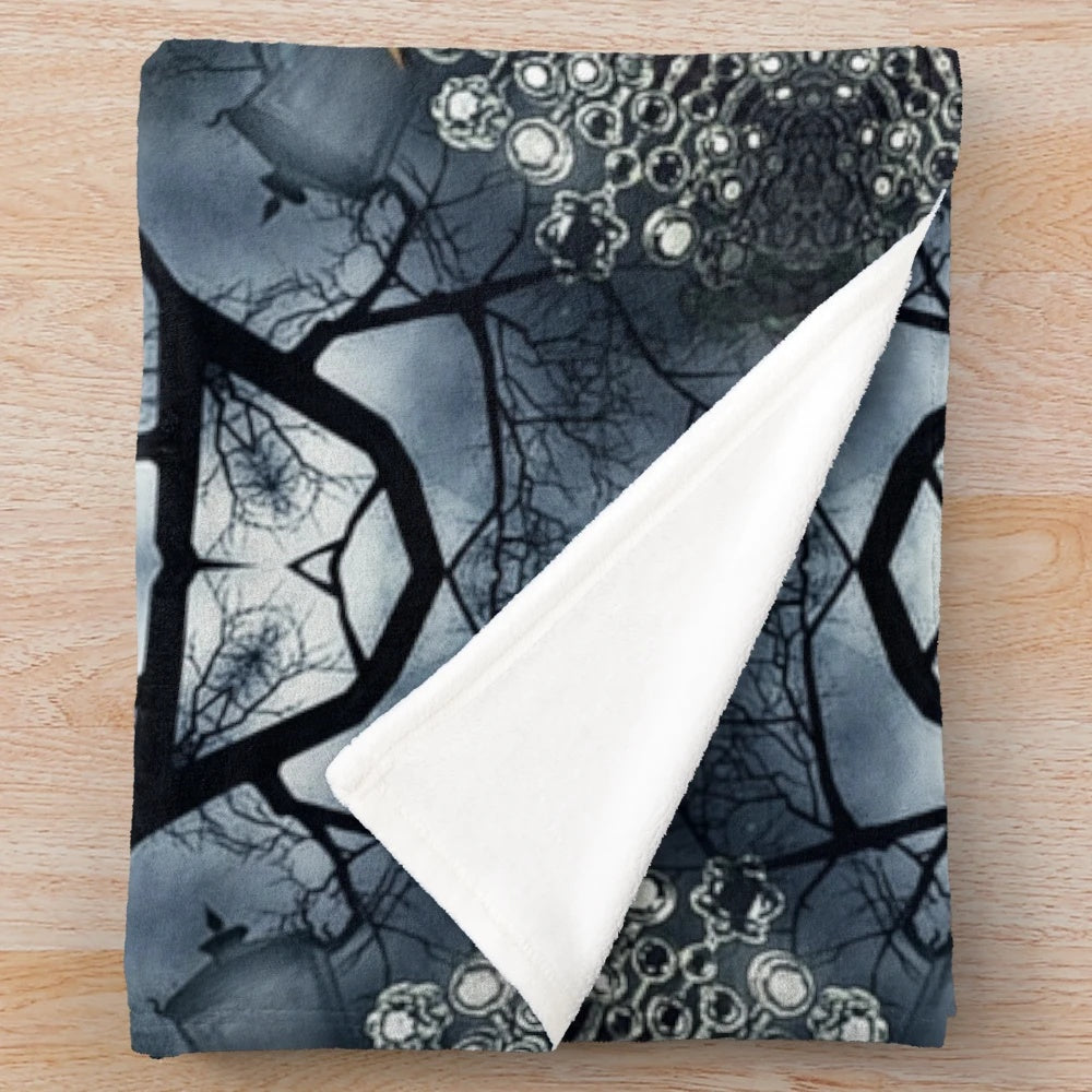 Buffy the Vampire Slayer inspired plush blanket with blue diamond pattern