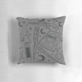 Buffy the Vampire Slayer inspired throw pillow featuring a weapons design