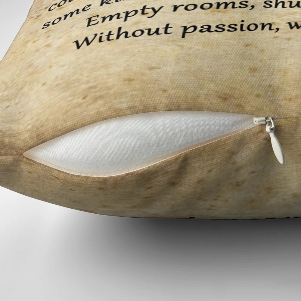 Buffy the Vampire Slayer Passion Quote Decorative Pillow featuring a quote from the popular TV series