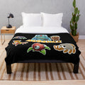 Bugsnax inspired plush blanket with fan art characters