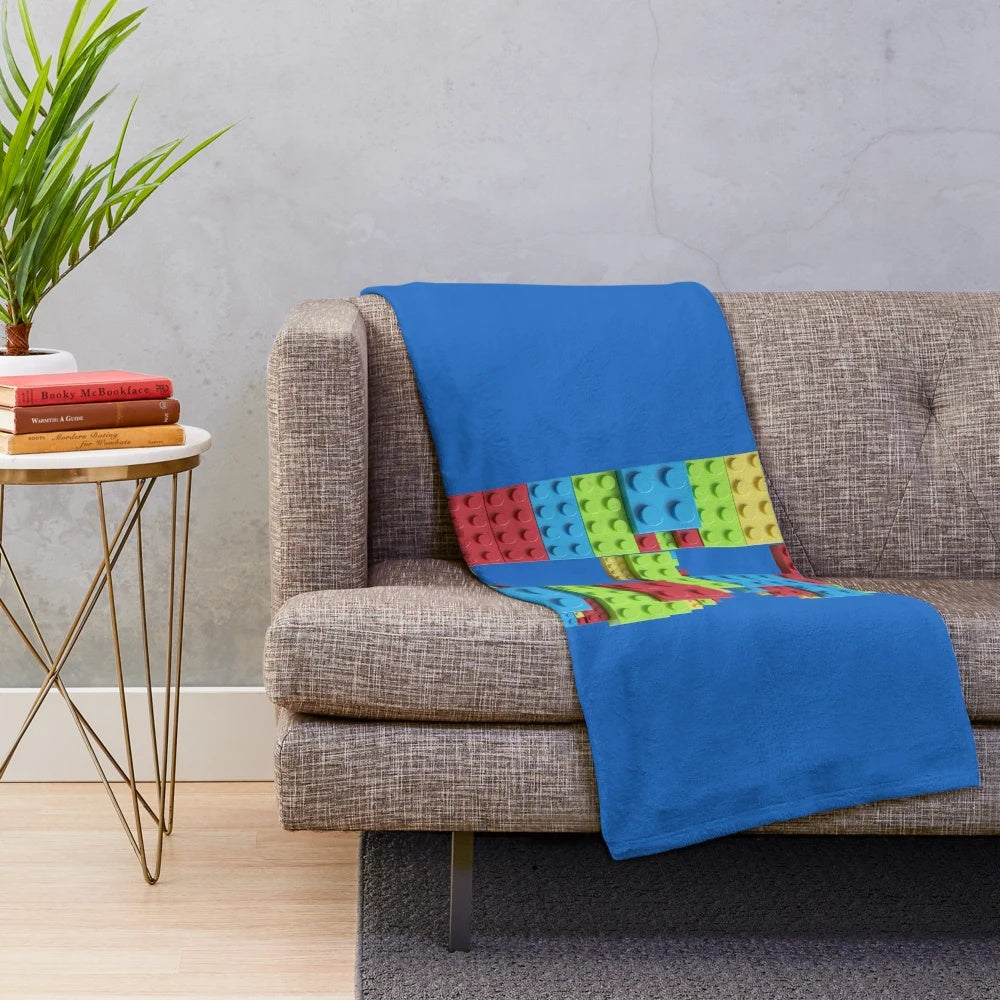 Building Brick Initial B Plush Blanket