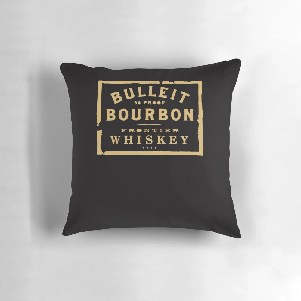 Bulleit Bourbon Logo Essential T-Shirt Pillow, soft and comfortable pillow featuring the iconic Bulleit Bourbon logo