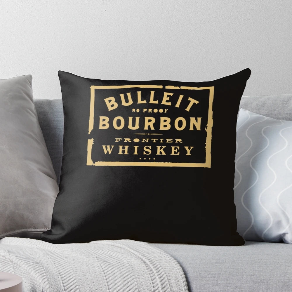 Bulleit Bourbon Logo Essential T-Shirt Pillow, soft and comfortable pillow featuring the iconic Bulleit Bourbon logo